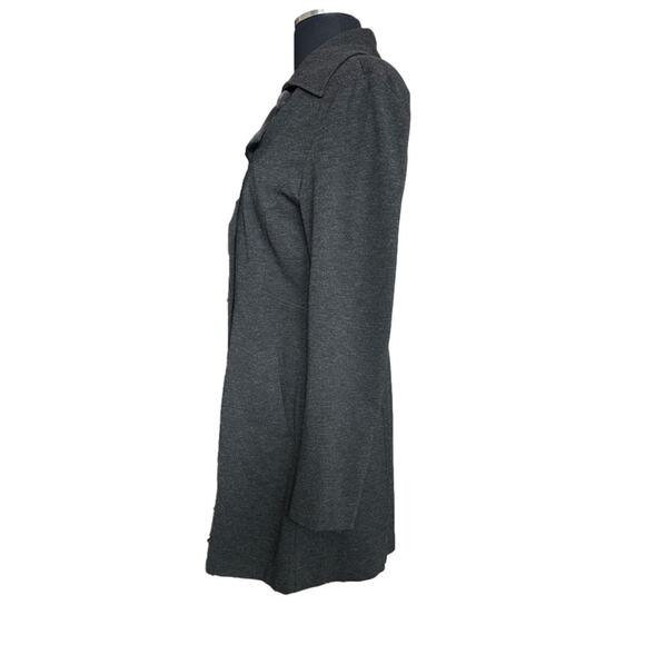 CAbi #648 Ponte Casablanca Knit Trench Coat Double Breasted Charcoal Gray Size S - Picture 4 of 13